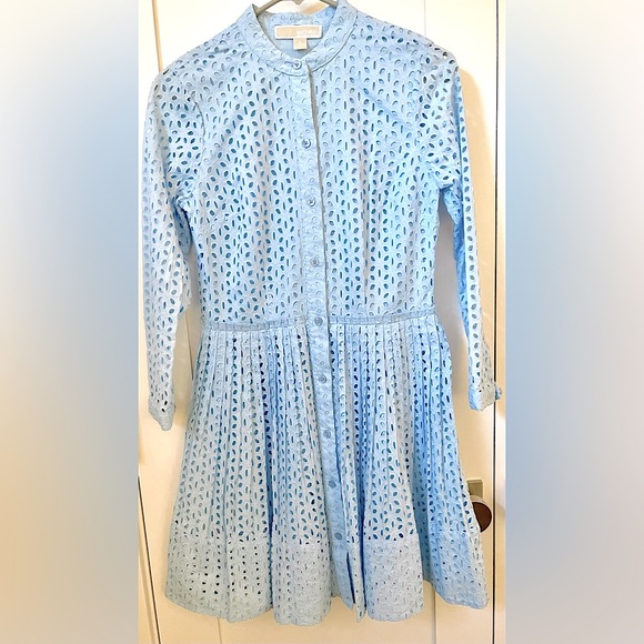 Michael Kors Dresses & Skirts - Michael Kors Light Blue Eyelet, Mini Dress